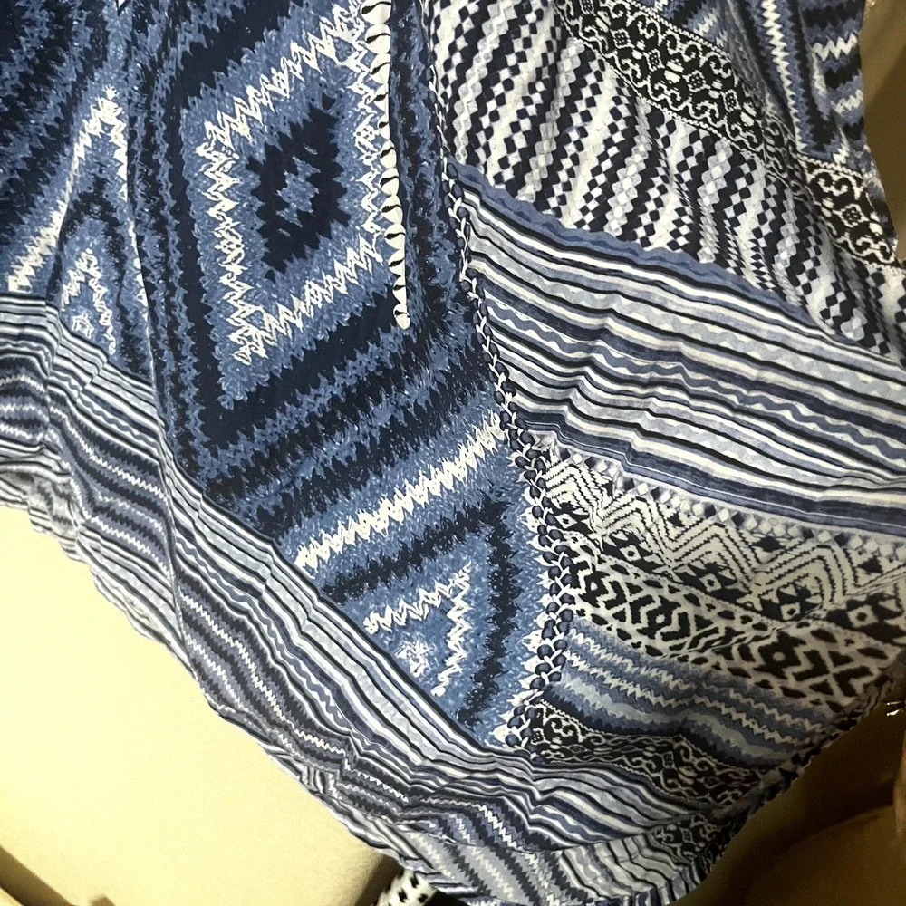 Seafolly Australia Swim Coverup Blue white Beach Boho‎ Womens O/S